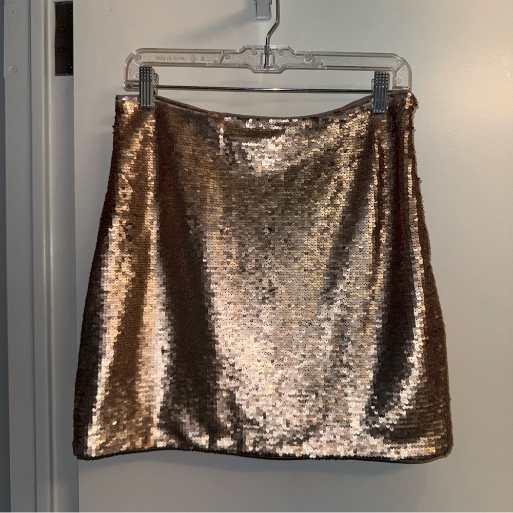 NWOT Banana Republic Sequin Rose Gold Mini Skirt